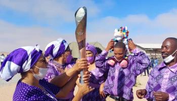 QUEEN'S BATON REACHES THE COAST