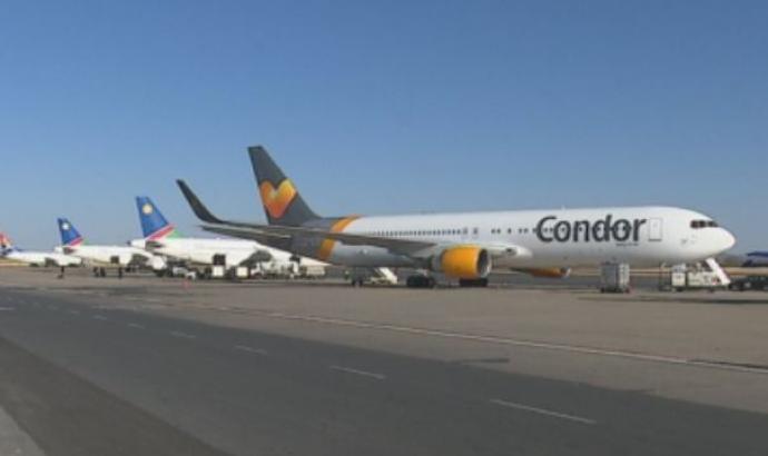 Condor Airline's inaugural flight from Munich lands at Hosea Kutako Airport
