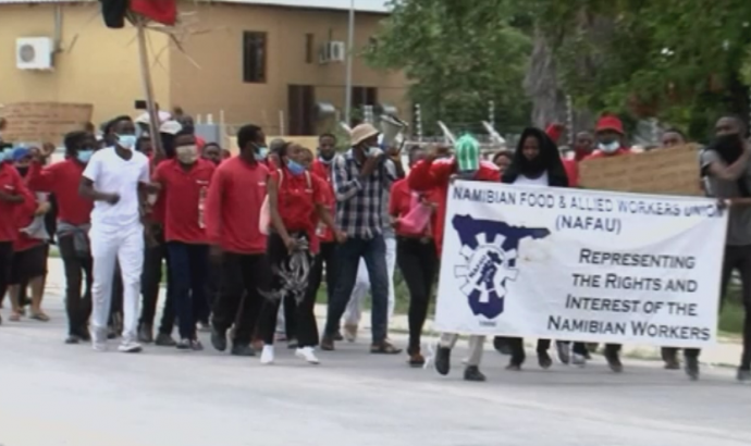 Shoprite, Checkers and U-Save employees at Oshakati march to Governor's office