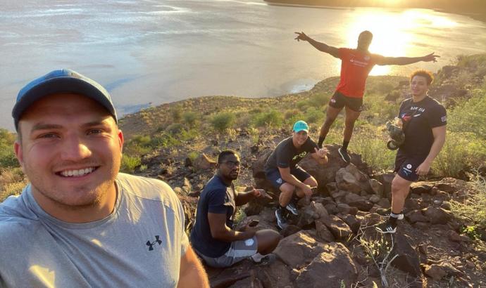 Quarantined Rugby players keep busy at Hardap Dam