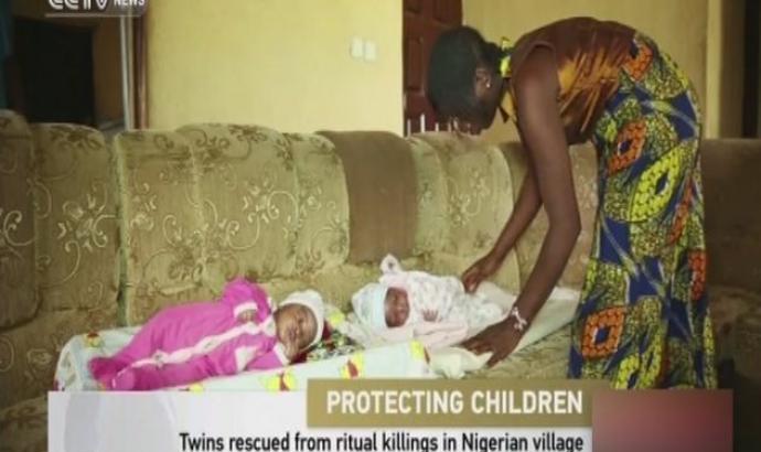 Twin babies rescued from ritual killings in Nigerian village 