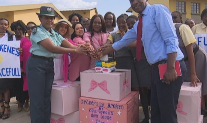 Female correctional officers donate sanitary pads to school girls 
