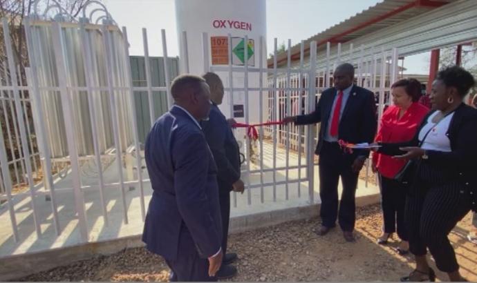UNAM, University of Cardiff hand over oxygen tanks to Health Ministry at Gobabis