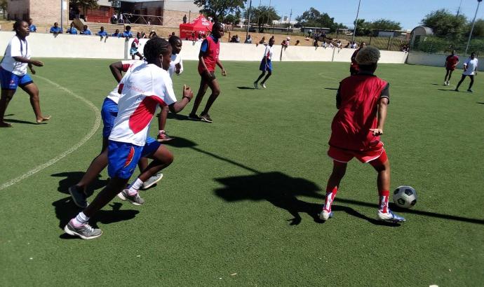 Special Olympics celebrates erection of safety fence at Football for Hope Centre 